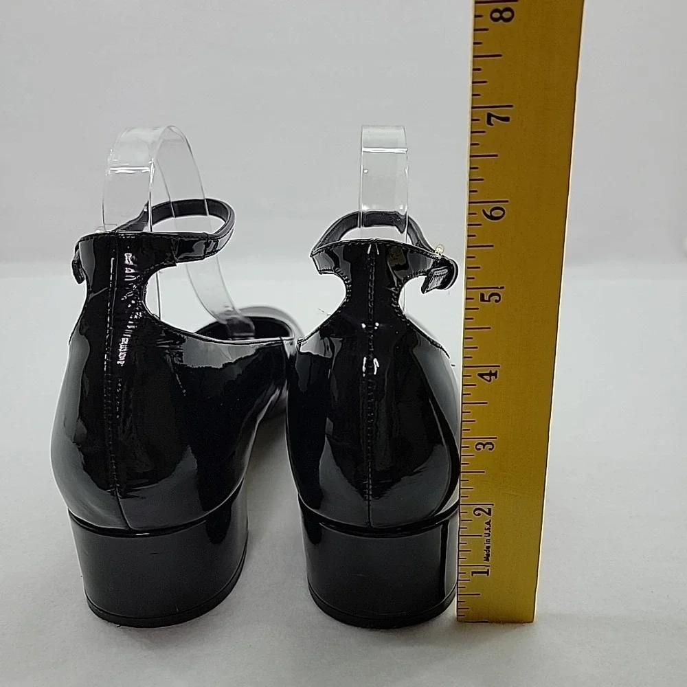 Marc Fisher LTD Parri Block Heel Black Mary Jane Dress Pumps Patent Leather 10M